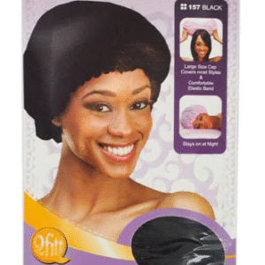 QFITT COLLECTION LARGE SATIN BONNET - BLACK 157 [Q157]