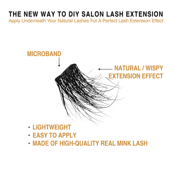 VLUXE BY IENVY EXTENDED REAL MINK CLUSTER LASHES #02- [VEM02] - Image 3